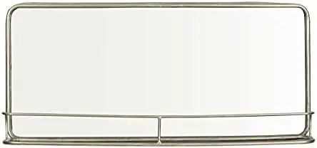 

Metal Framed Mirror with Shelf, Black Non reversing mirror Stained glass Rhinestone mirror Body mirror Desk mirror Heart mirror