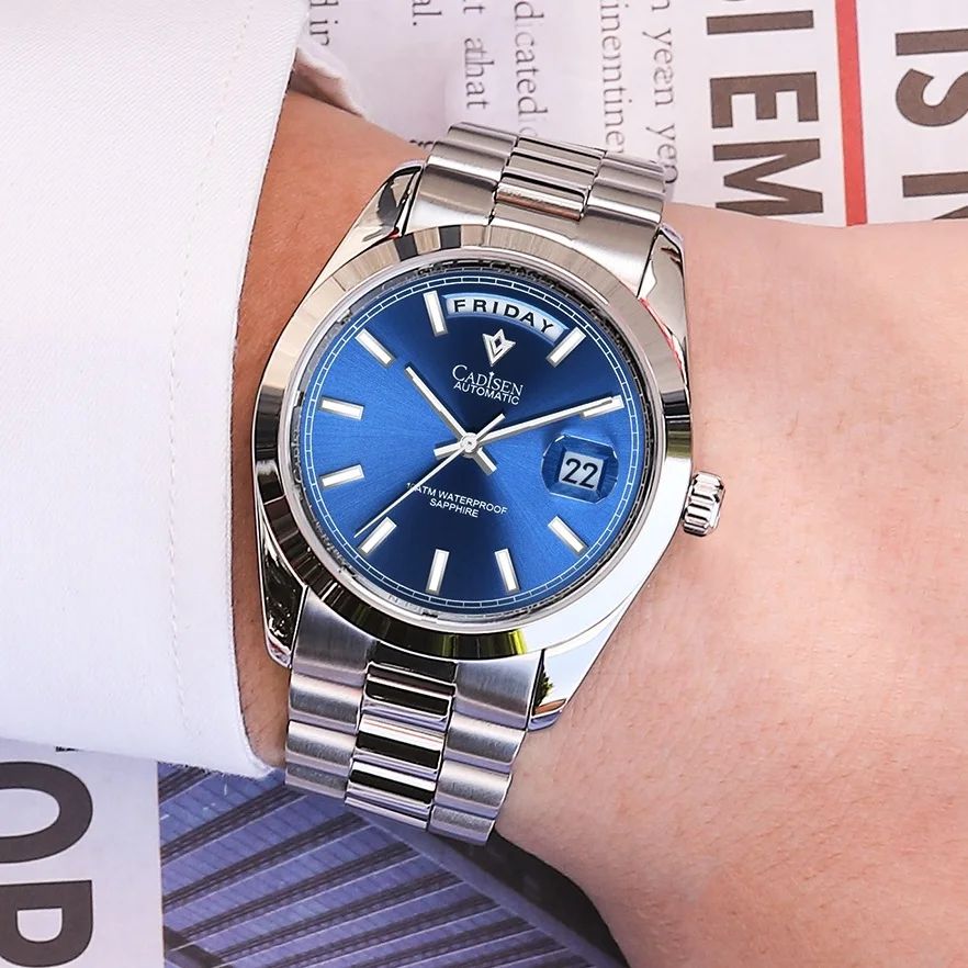 

Мужские часы CADISEN C8203 MIYOTA 8285 Movt, автоматические механические часы, мужские Водонепроницаемые Часы 10ATM с автоматической датой, мужские часы