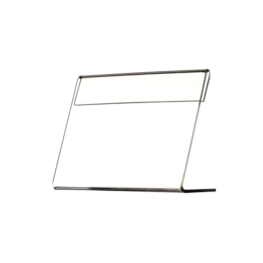 Acrylic Sign Display Price Card Tag Paper Promotion Table Label Holders L Stands Clear T2mm Horizontal 10pcs