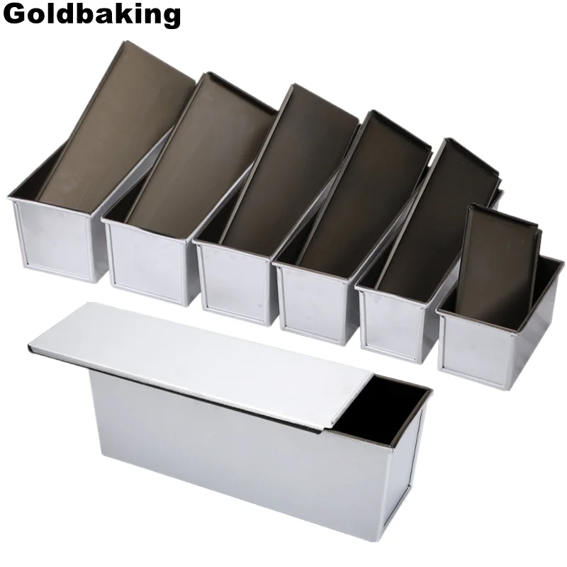 

Aluminum Alloy Non Stick Bread Baking Mold Pullman Loaf Pan with Lid Toast Box Mould 450/750/1000/1200g