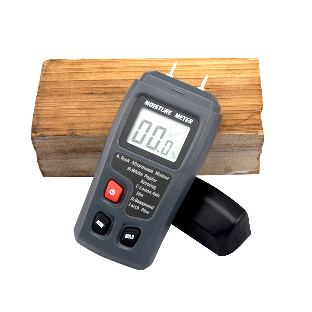 

0-99.9% Digital Wood Moisture Meter Two Pins Wood Humidity Tester Hygrometer Timber Damp Detector With Large LCD Display