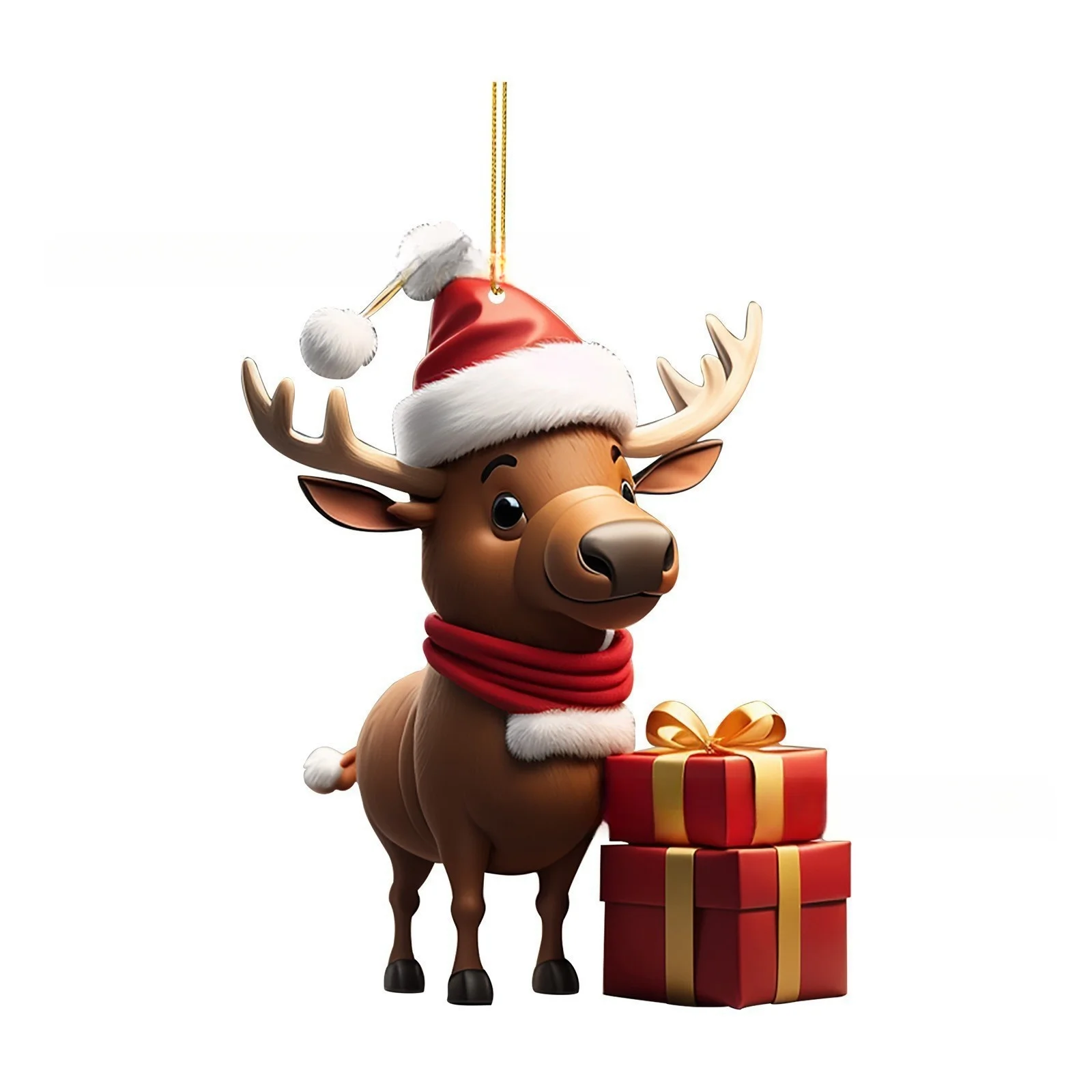 2d мультфильм палевый рождественская елка кулон акриловый милый принт