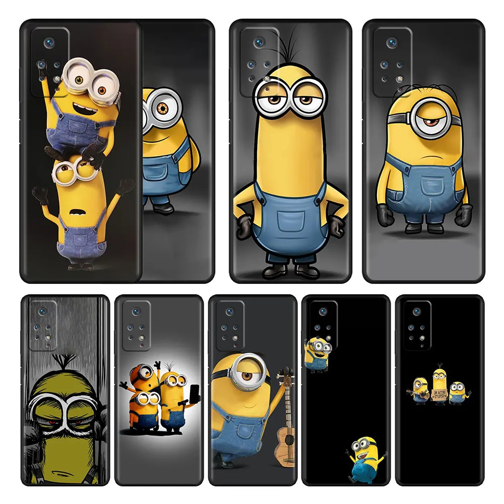 

Shell For Xiaomi Redmi Note 11T 11S 11 10 8 Pro 9 9S 9T 8T for Mi 10 8 9A 9C 10C K40 K50 Case Minions Bob Stuart Kevin Black Art