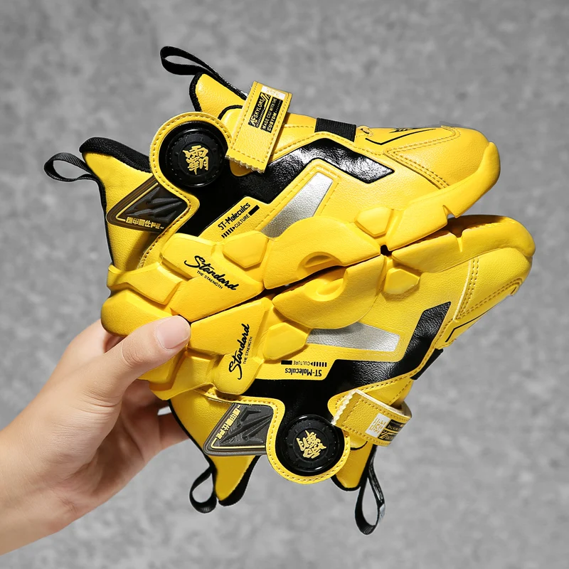 Brand Kids Running Shoes Cartoon Boys Sports Tennis Shoes Comfortable Children Basketball Shoes Thick Sole Non-slip Kids Shoes