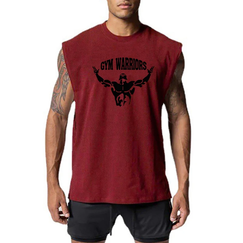 

Майка мужская сетчатая оверсайз, дышащий Топ без рукавов, для фитнеса и спортзала, для бега