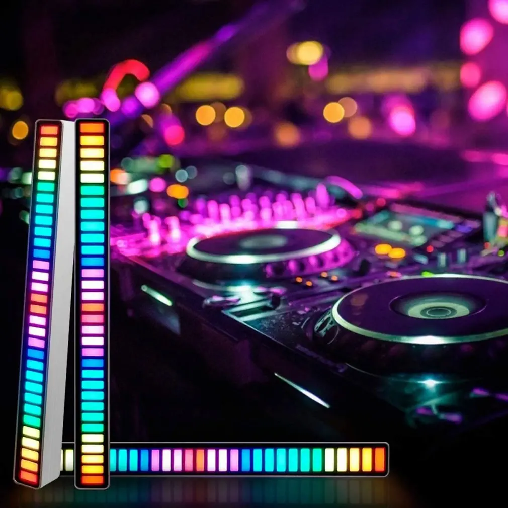 

LED RGB Sound Control Pickup Rhythm Lights Voice Activated Atmosphere Light Sound Level Indicator Sound Control Music Light