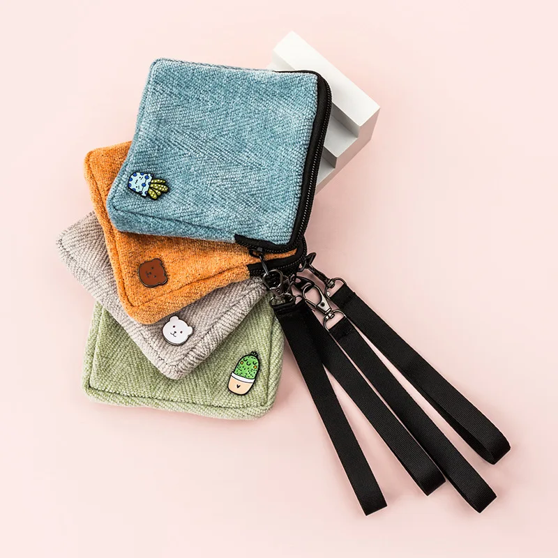 

Portable Storage Bag Coin Purse Key Earphone Line Bag Plush Card Holder Wallet Mini Coin Travel Llipstick Sanitary Napkin Pouch