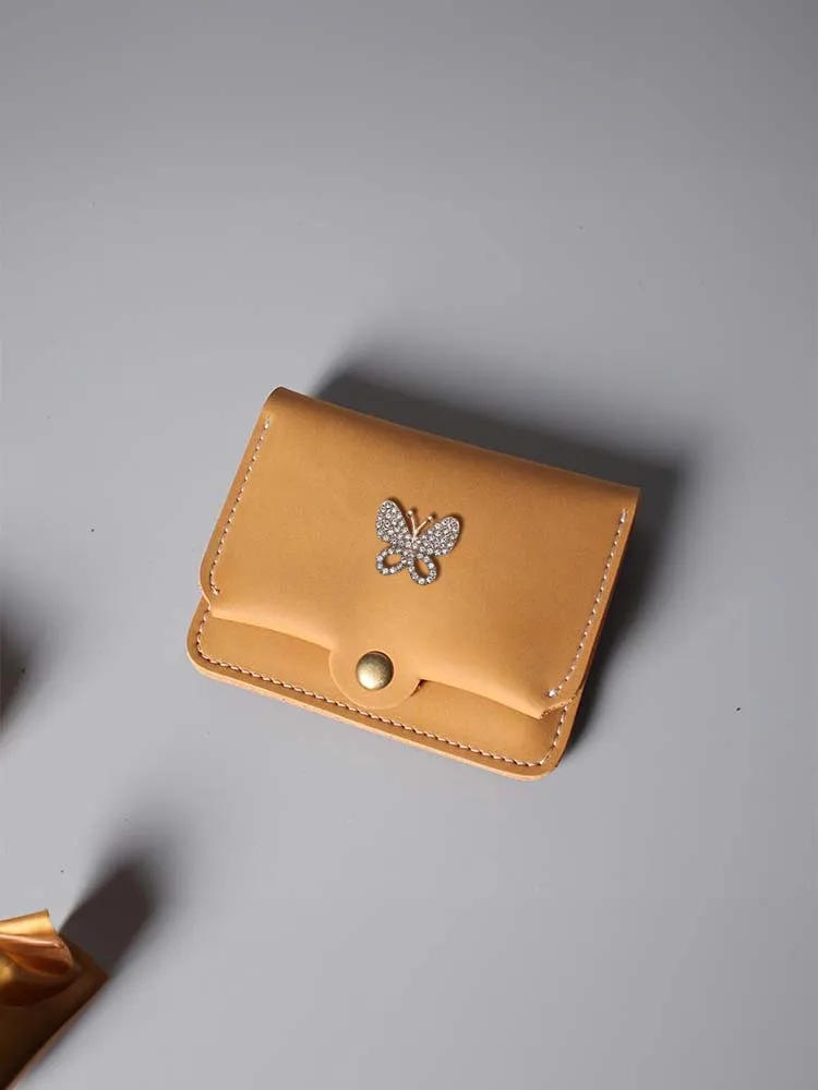 

Card ID Holders: Exquisite High-End Multi-Slot PU Wallet Butterfly Decor Clear Blue Pink
