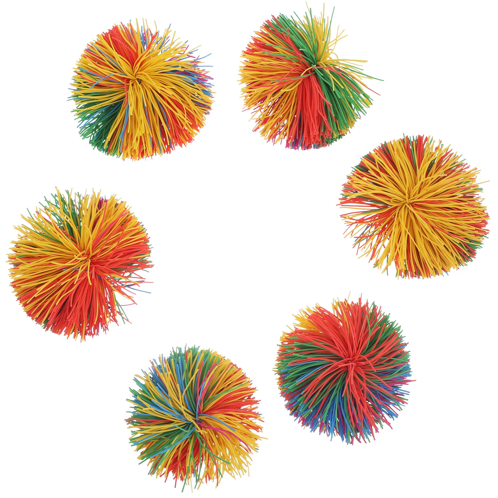 

6Pcs Monkey Childrens Toyss Colorful Stringy Stress Silicone Sensory Fidgets Toys Bouncing Fluffy Pom for Kids Adults