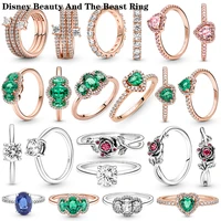 2022 new ring disney beauty and the beast luxury shiny circle crystal ring stainless steel rose gold love ring for women jewelry