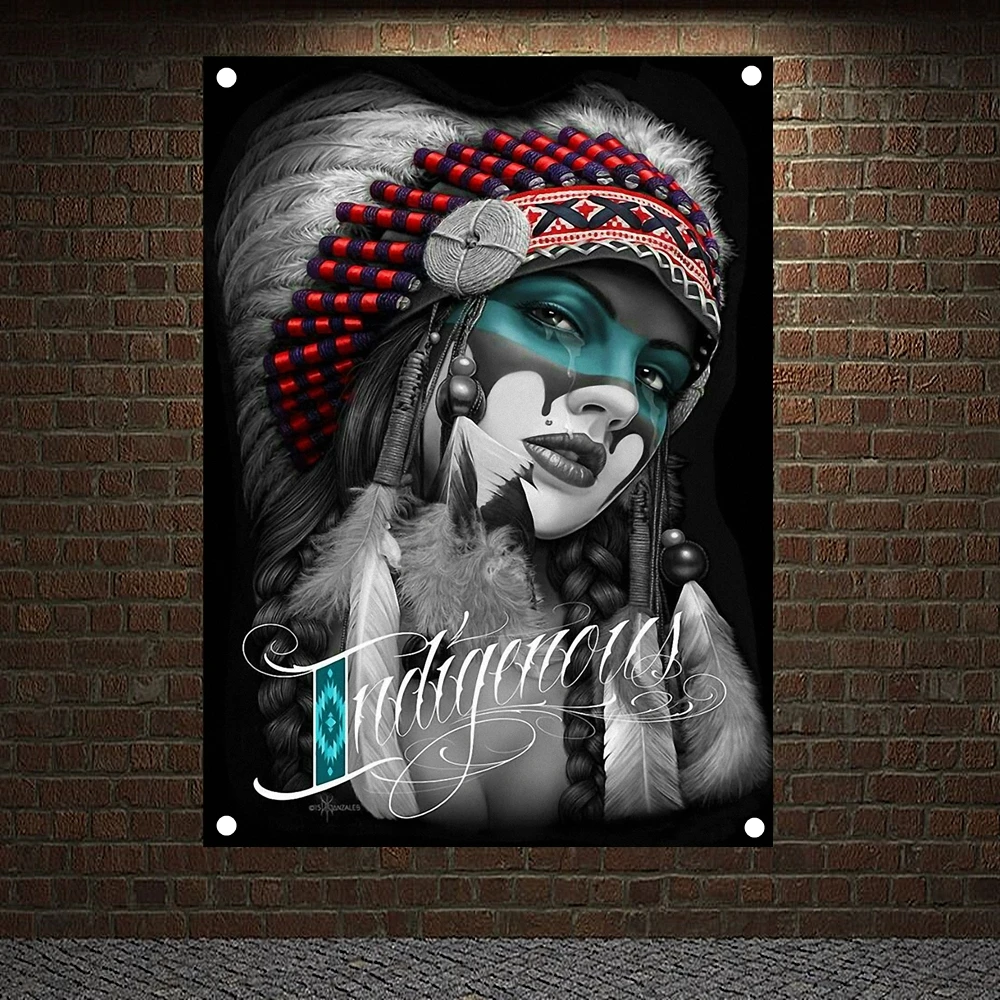 

Индийский стиль, гобелен, HD обои, паб, бар, домашний декор для стен, Череп, тату, художественные баннеры, флаги, настенные украшения, роспись