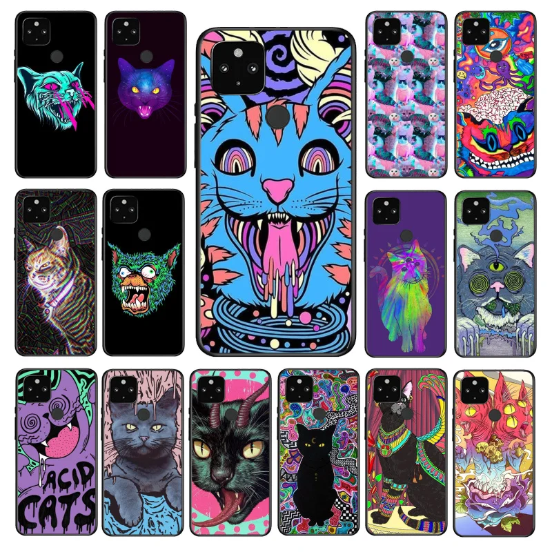 

Psychedelic Trippy Cat Art Phone Case for Google Pixel 7 Pro 6A 6 Pro 5A 4A 3A Pixel 4 XL Pixel 5 6 4 3 XL 3A XL