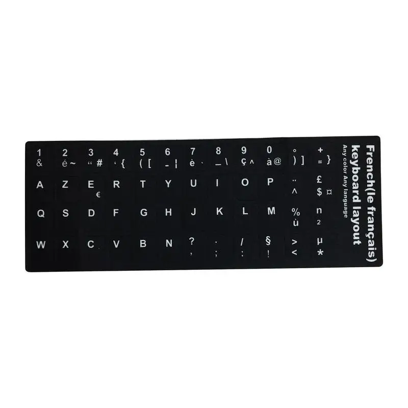 

Наклейки на клавиатуру, наклейки с русскими, испанскими, французскими и немецкими буквами алфавита, черные наклейки для ноутбука, настольного компьютера