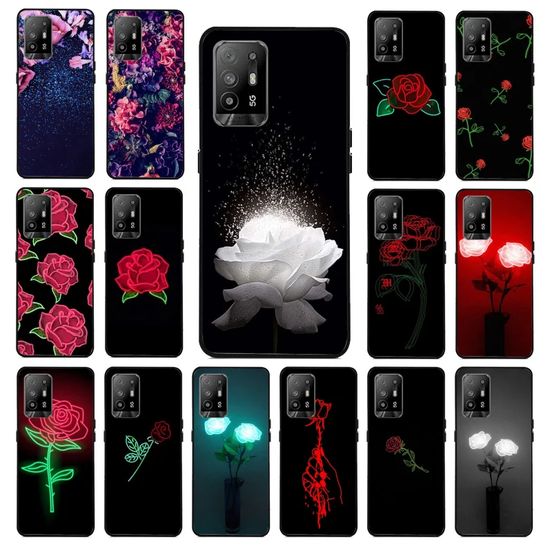 

Rose in the dark Phone Case for OPPO A54 A74 A94 A53 A53S A9 A5 A15 A91 A95 A73 A31 A52 A93 A92