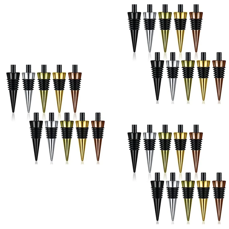 

30 Pieces Blank Bottle Stopper With Threaded Post Metal Wine Stopper Inserts Set Hardware For Wood Turning DIY Project