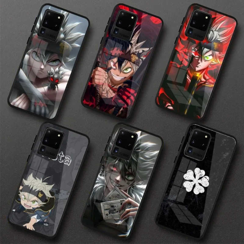 

Anime Black Clover ASTA Phone Case for Samung S23 S22 S21 Pro Ultra A13 A33 A53 NOTE 20 PC Glass Phone Cover Funda