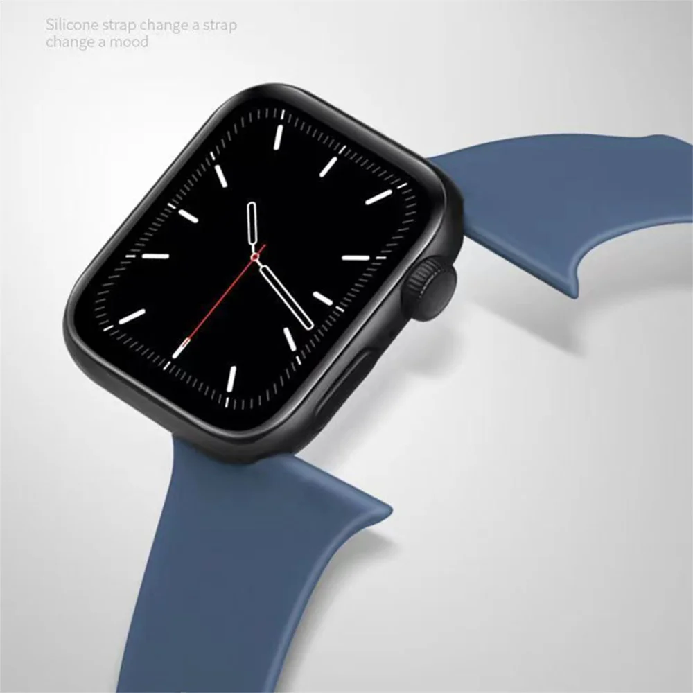 Silicone Watchband For Apple Strap 49mm 44mm 40mm 42mm 41mm Ultra 45mm 38 44 45 mm Bracelet Apple Watch Series 8 7 se 6 5 4 3