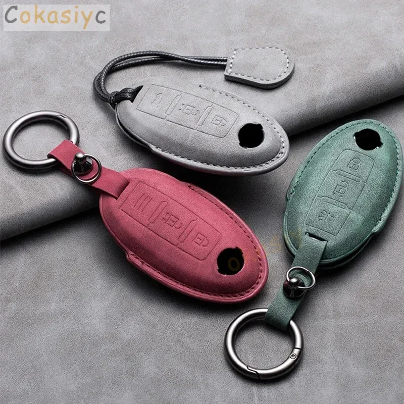 Кожаный чехол для ключей автомобиля Nissan Cube Juke Versa Note X-Trail Qashaqai Sunny Altima TIIDA Murano Maxima