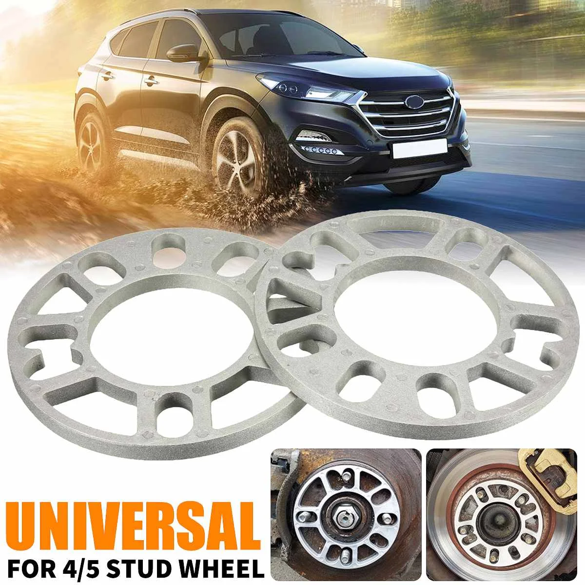 

2/4pcs 10mm Universal Auto Car Wheel Tire Spacers Adaptor Shims Plate Alloy Aluminum for 4/5 Stud Wheel