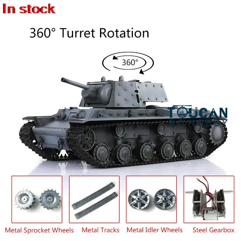 

Henglong 1/16 Upgraded Ver Gray 7.0 Soviet KV-1 RC Tank 3878 W/360 Turret BB Airsoft Realistic Sound Military Toys TH17481-SMT7