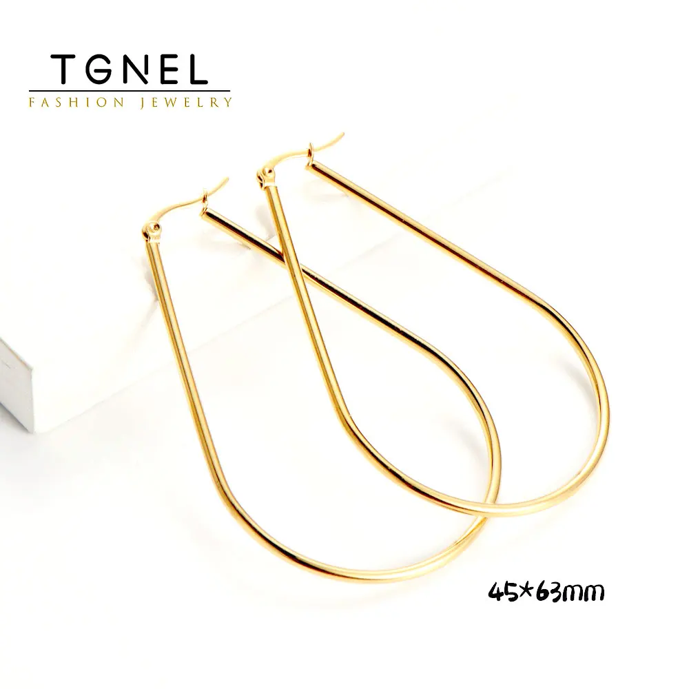 

Fashion Simple Stainless Steel Hoop Earrings Drop-shaped With Female Coil Unique Wholesale Small Jewelry