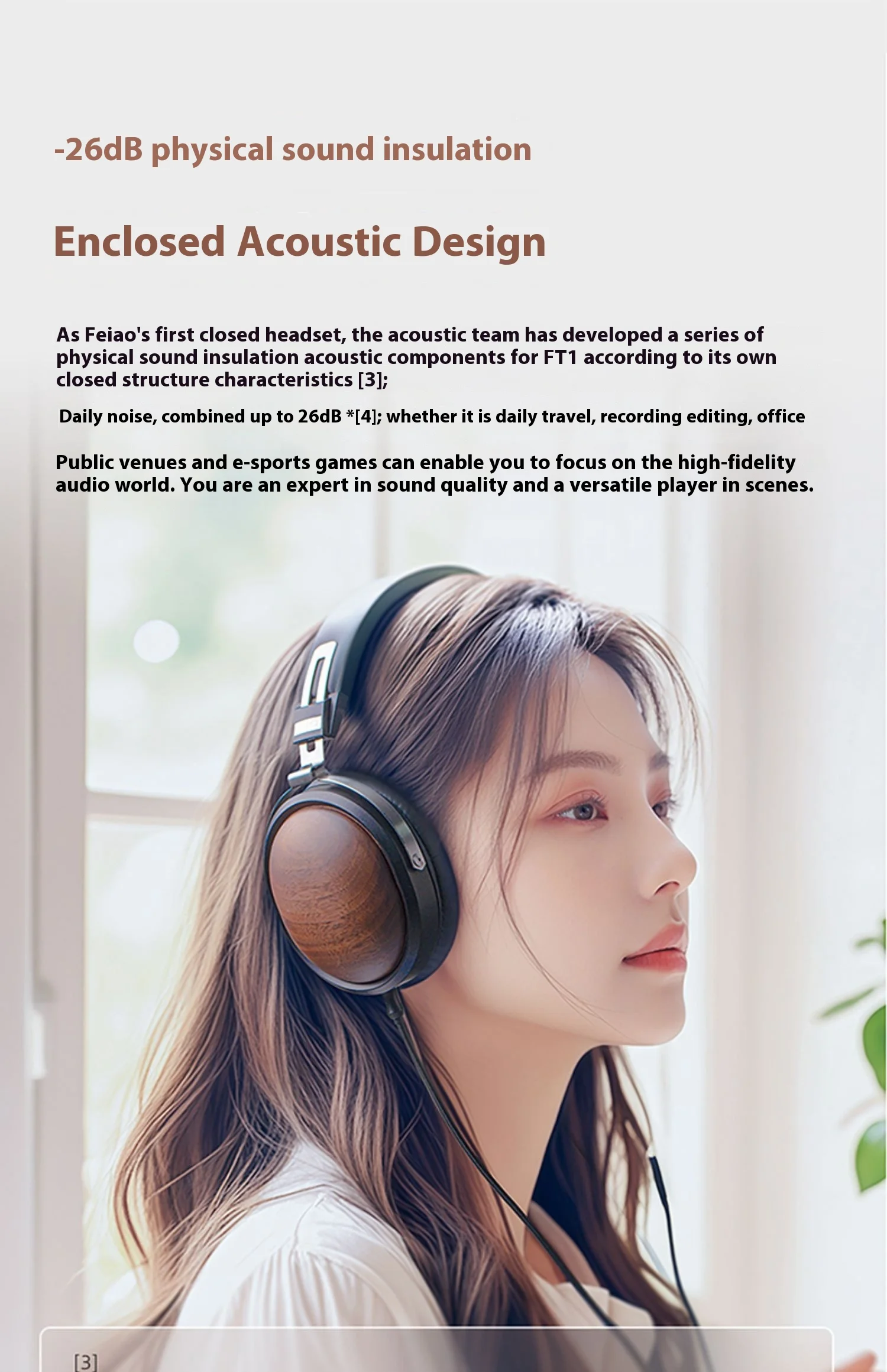 Наушники Fiio Ft1 проводные Hi-Fi наушники с закрытой спиной накладные из нановодного