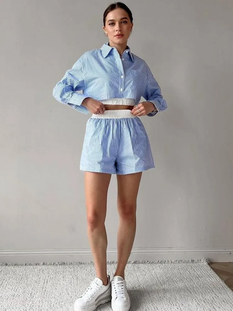 Женский комплект из двух предметов сексуальный летний и осенний топа рубашки в