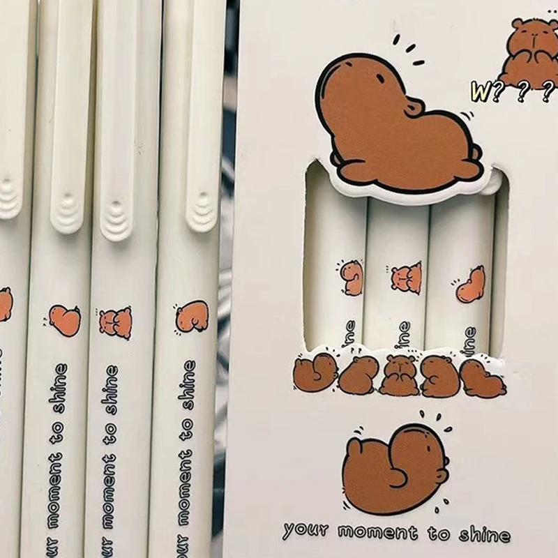 5 шт. 0 мм милая гелевая ручка с капибарой ручки черными чернилами для подписи