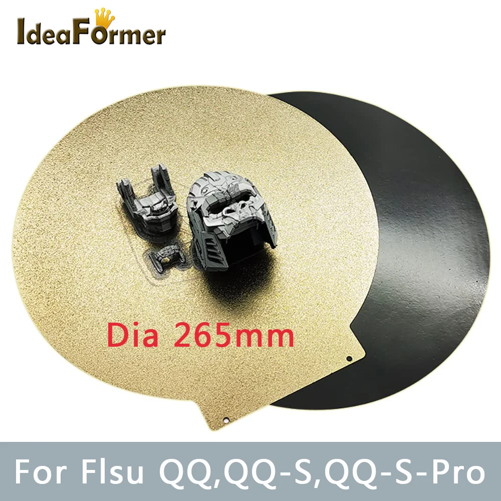 

Магнитная пластина Pei Bed диаметром 265 мм, Круглый пружинный стальной лист, гибкий лист PEI + PET для 3D принтера FLSUN QQ/ QQ-S/ QQ-S-Pro