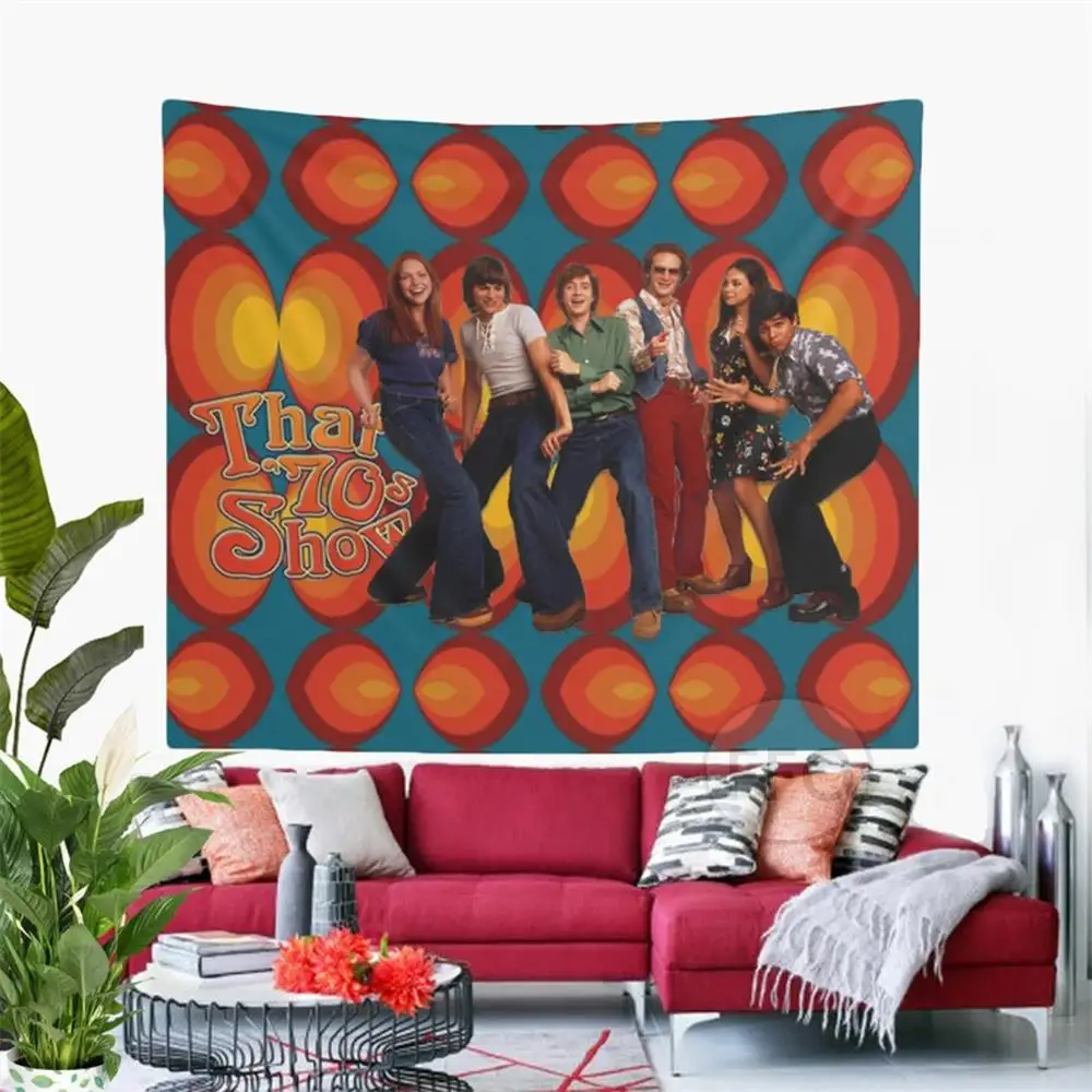 

TV Play That 70s Show Poster Tapestry Vintage Wall Decor Meme Tapestry Aesthetic Dorm Movie Art Tapestries Decoration Bedroom