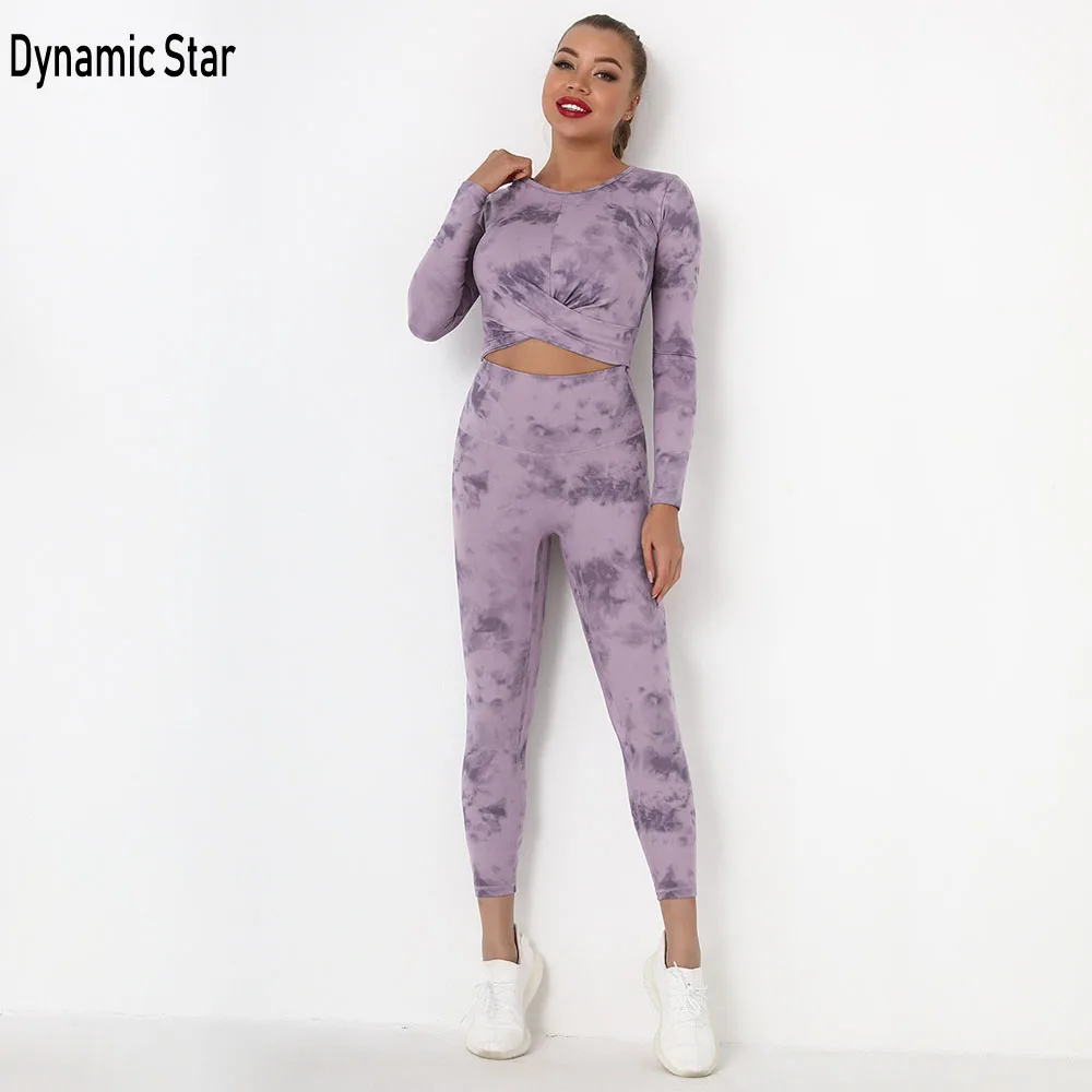 

Seamless Yoga Set Women 2 Pieces Gym Set Long Sleeve Shirts Crop Top Fitness Leggings Workout Clothes For Women Sports Suit
