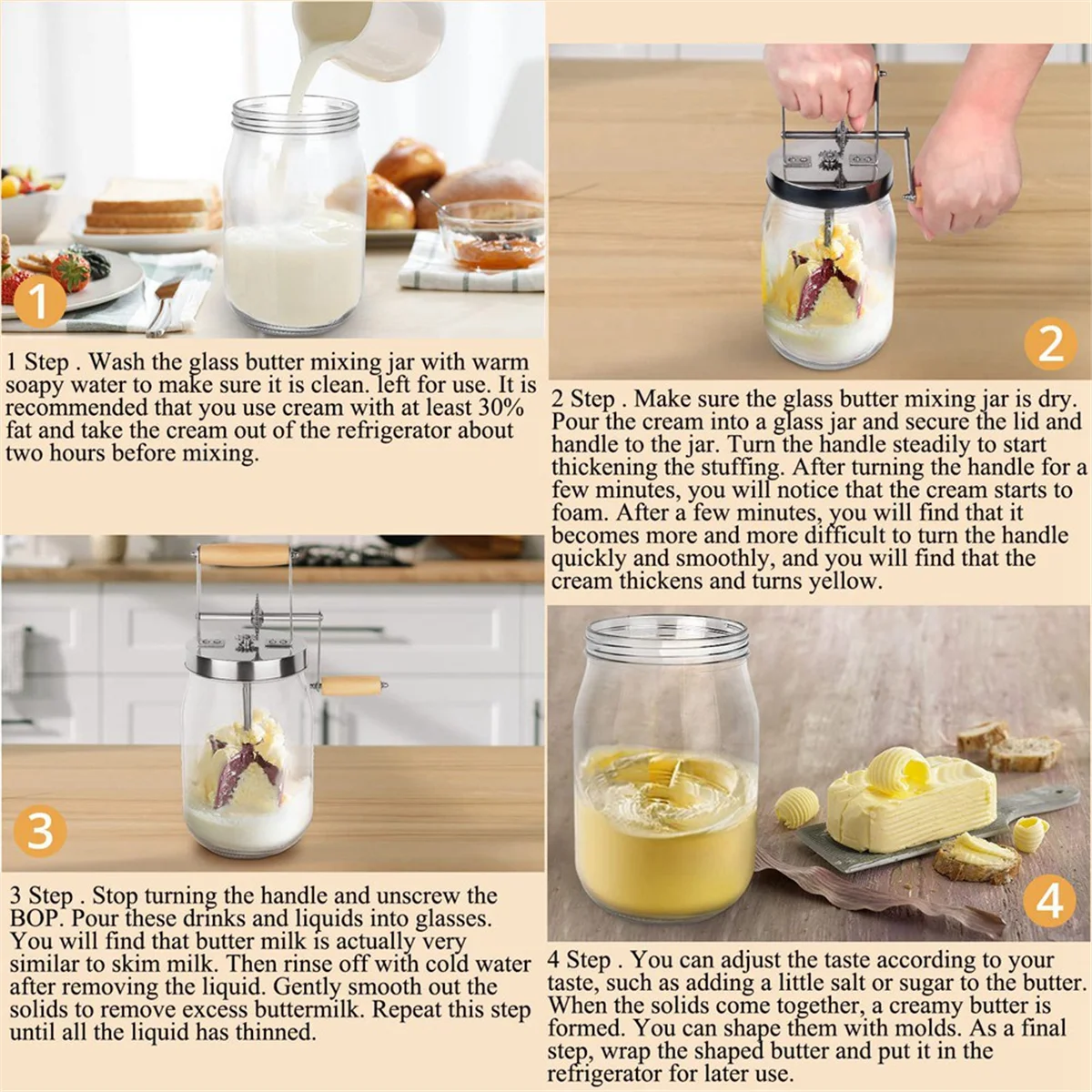 1 5 литров ручная масловарка-деревянная ручка-шейкеры из нержавеющей стали