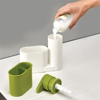 multi functional stoarge rack for cleaning washing sponge brush sink detergent soap dispenser bottle kitchen organizer tool