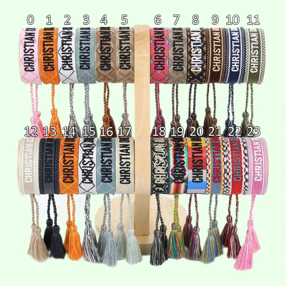 

Bracelet European and American Letters Handicraft Woven Fashion Simple Wrist Strap Bohemian Bracelet Tissu Luxury Fabric