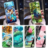 pokemon silicone clear case for samsung galaxy a52 a51 a53 a72 a71 a73 a32 a31 a33 a22 a11 cases cover squirtle bulbasaur anime