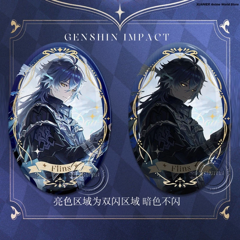 Фото Аниме Kyryll Chudomirovich Flins Series Genshin Impact мультфильм коллекционный значок брошь булавка кулон Декор постельного бедра косплей подарок №4