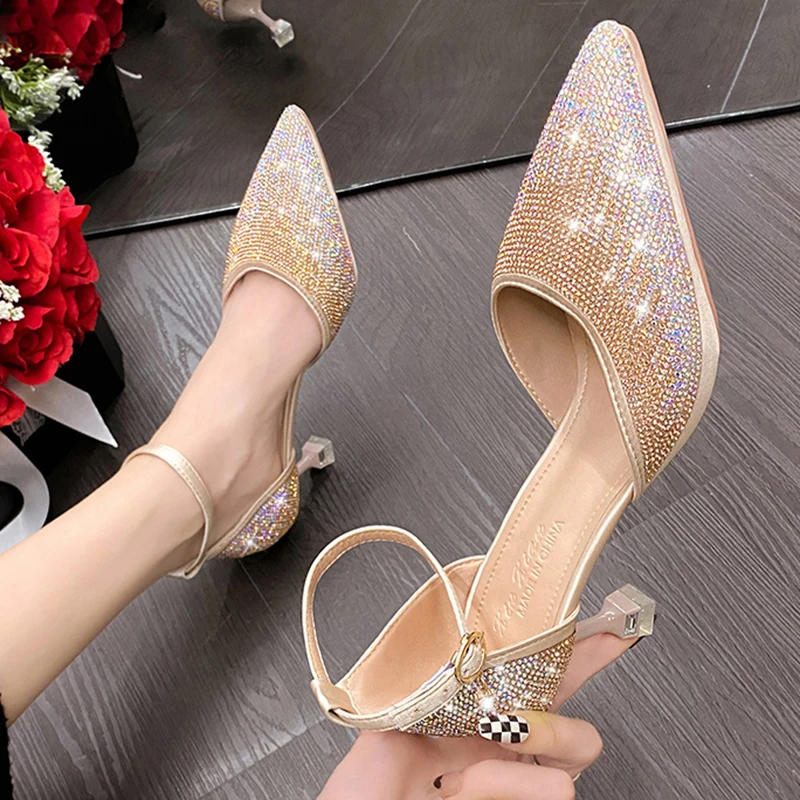 Rimocy/Роскошные туфли-лодочки с острым носком и кристаллами Новинка 2022 года