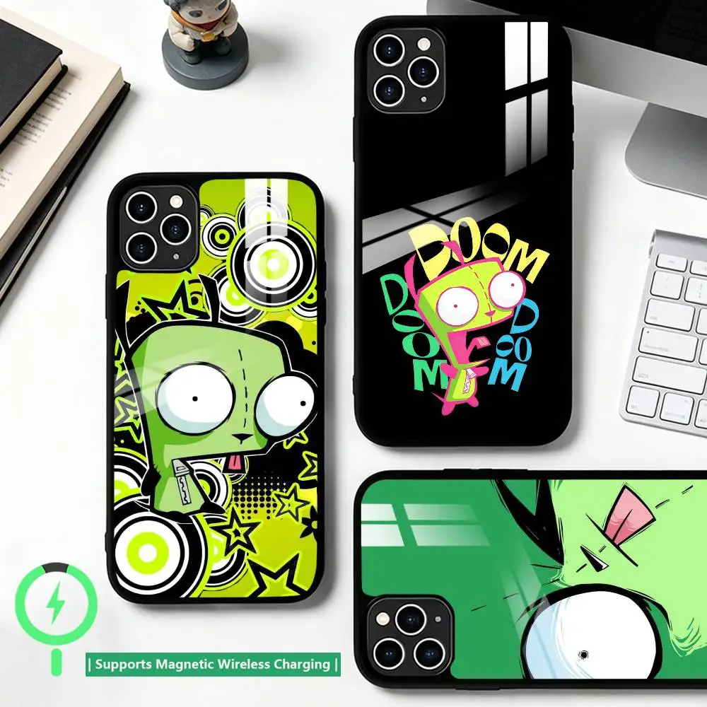 Фото Чехол для телефона I-Invader Z-Zim Gir для iPhone 17, 16, 15, 14, 13, 12, 11 Plus, Pro с поддержкой магнитной беспроводной зарядки №1