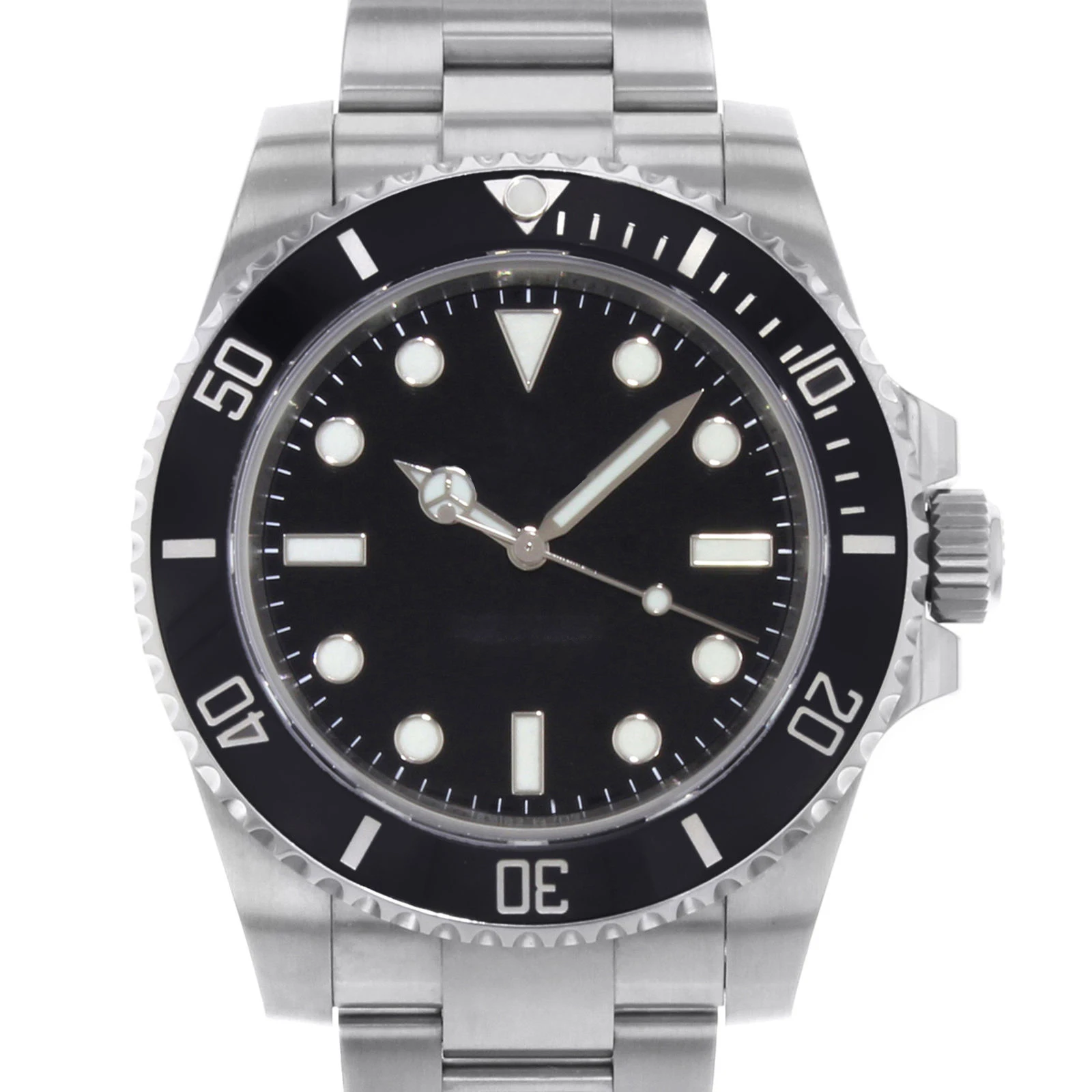 

mens mechanical watch automatic No Date Black Blue ceramic