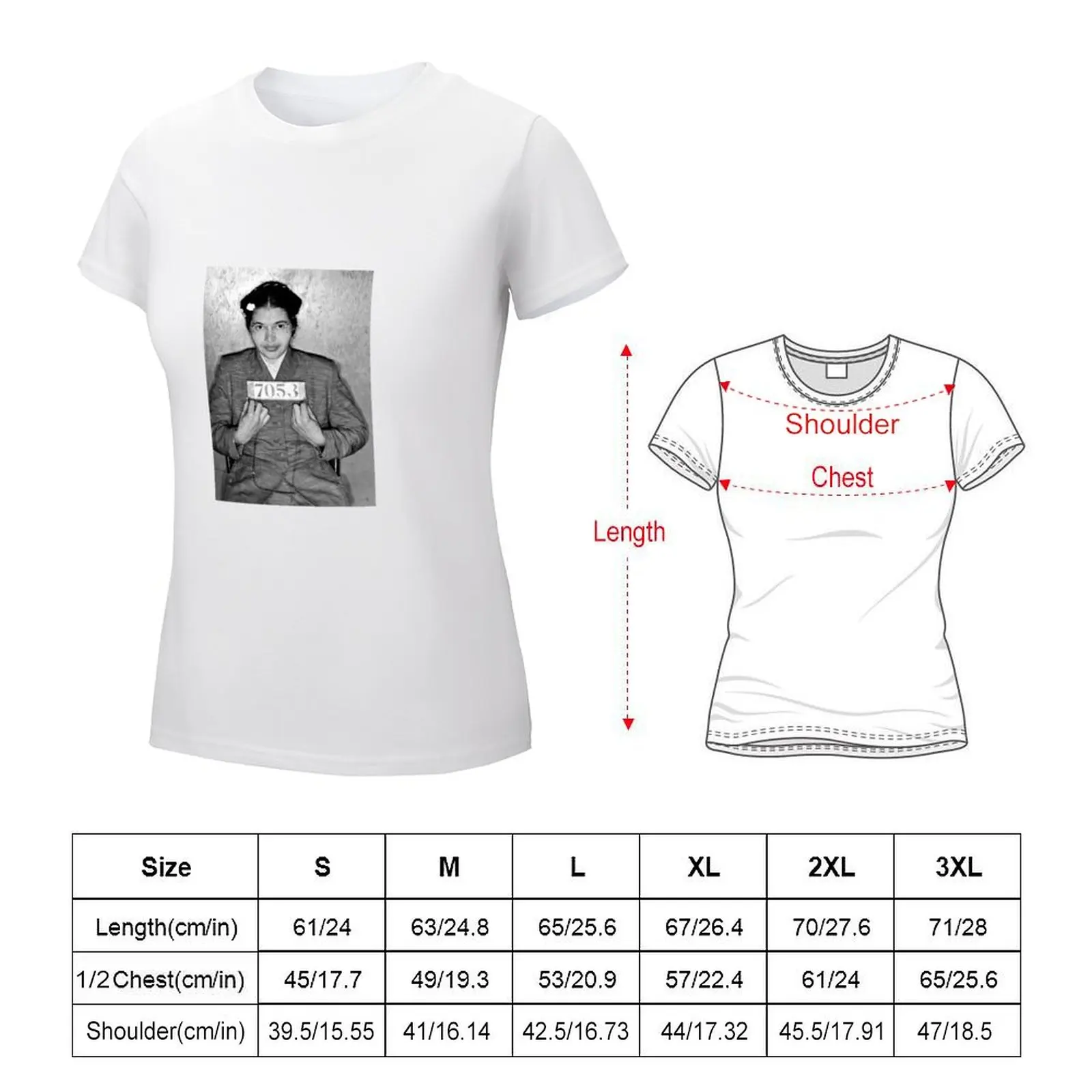 Женская Аниме-футболка с принтом Роза Паркс