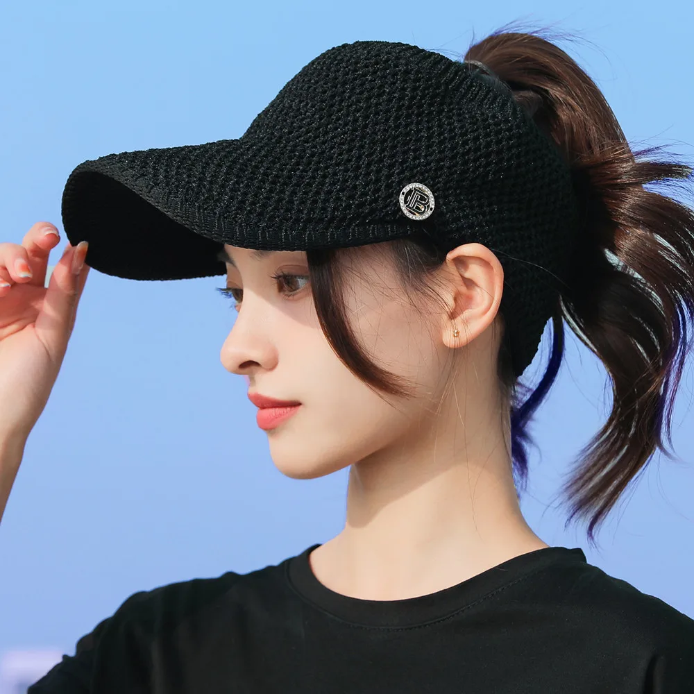 

New Women Color Matching Casual Spring And Autumn Hat Fashion Letter Design Empty Top Cap For Female Knitted Hat