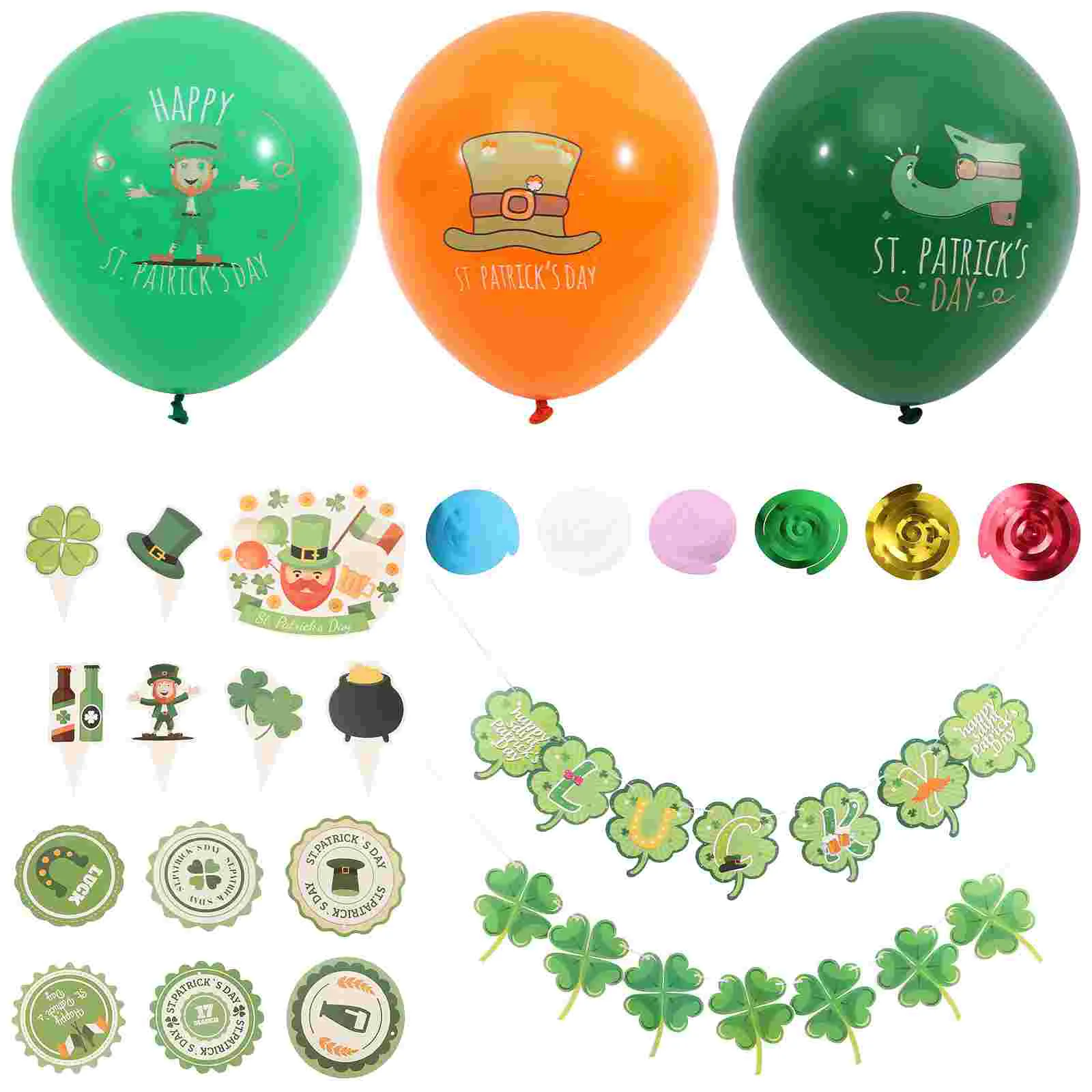 

Party Day Patrick Banner St Patricks Shamrock Decoration Hanging Swirl Green Lucky Supplies Garland Dessert S Ornaments Cupcake
