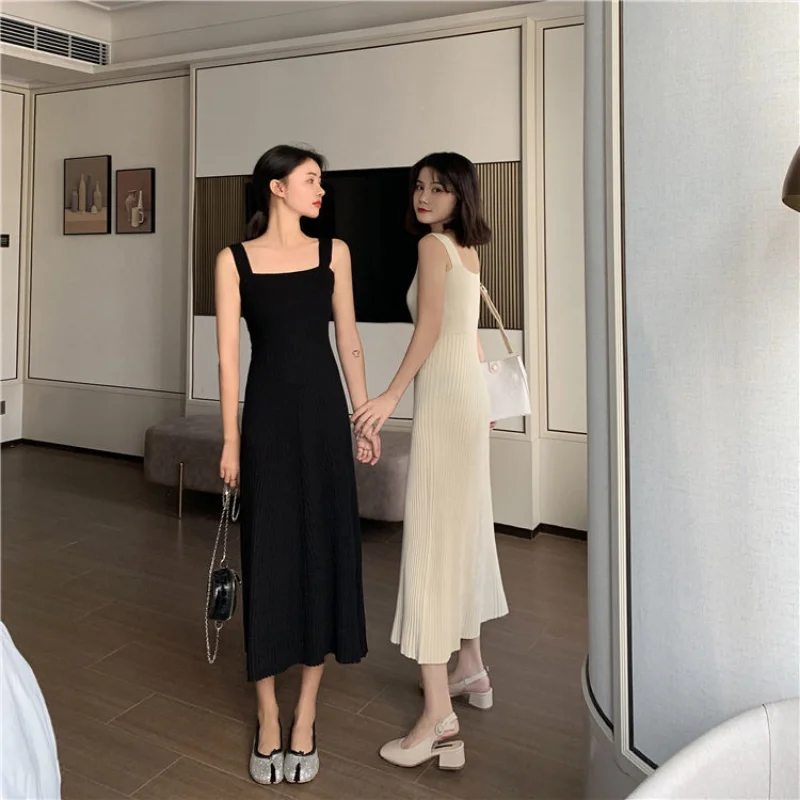 

Fashionable Suspender Dress Women's Underskirt Knee Length Vest Skirt