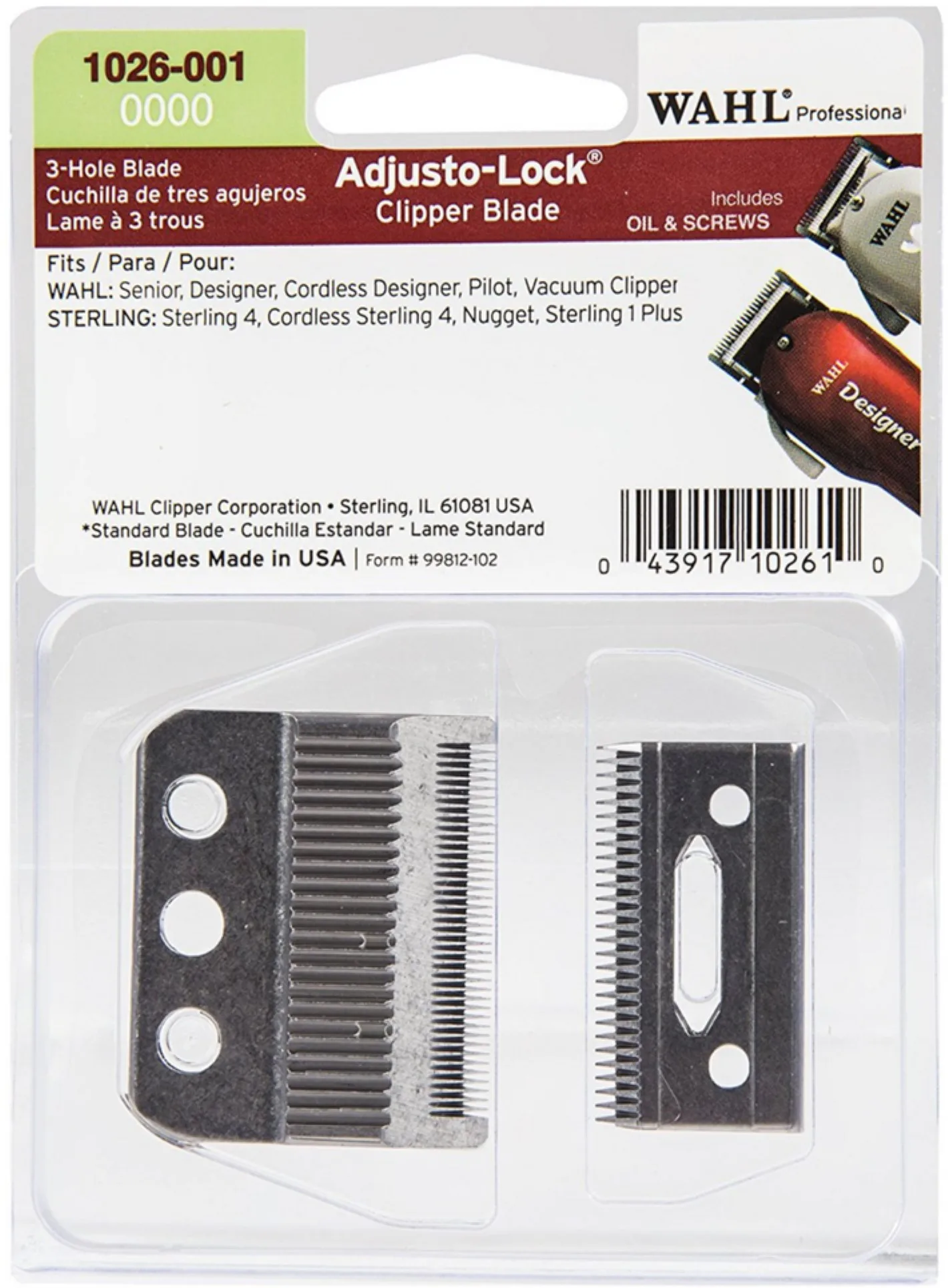 

Professional 3-Hole Adjusto - Lock Clipper Blade 1 ea