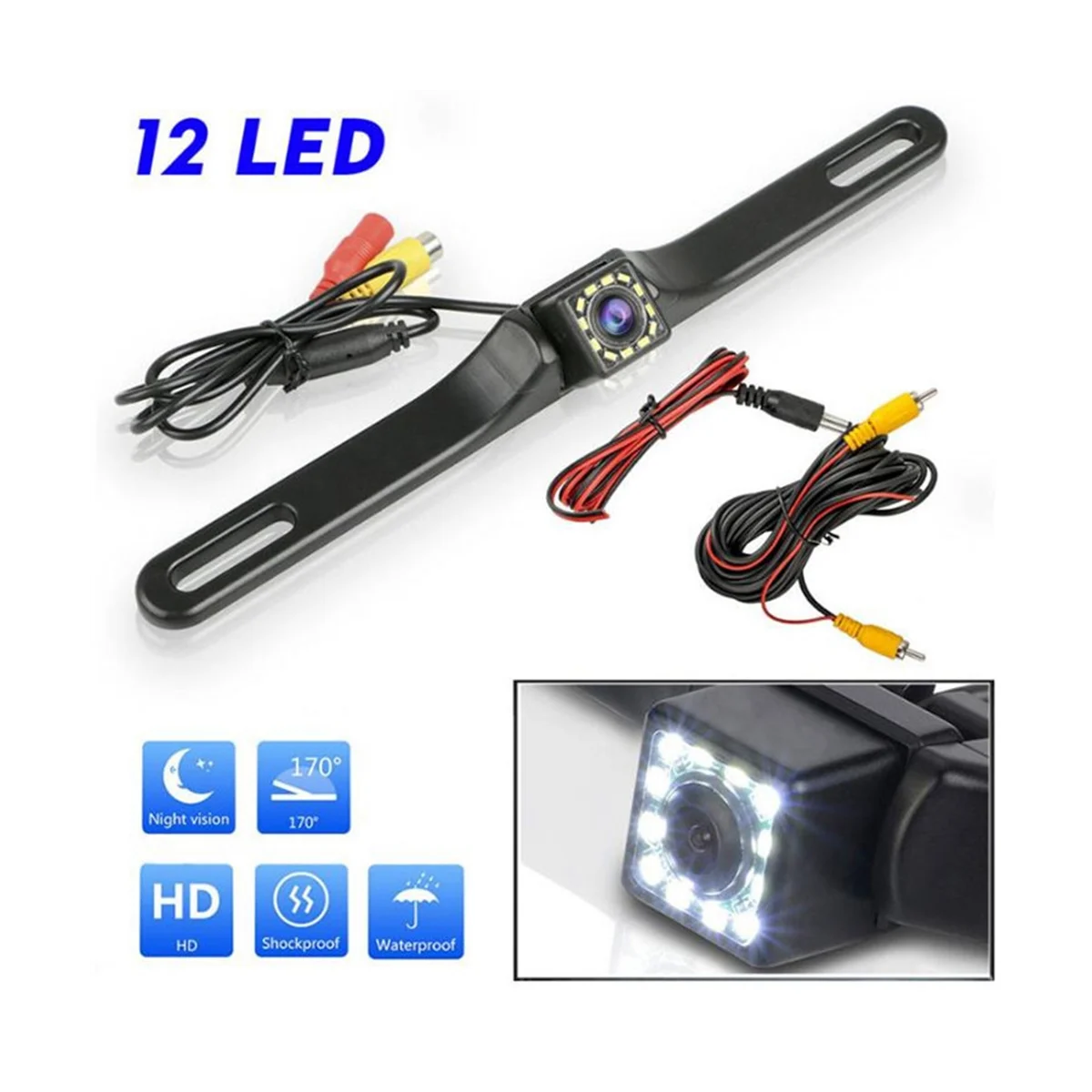Резервная камера водонепроницаемая заднего вида HD 12 светодиодный ночное видение