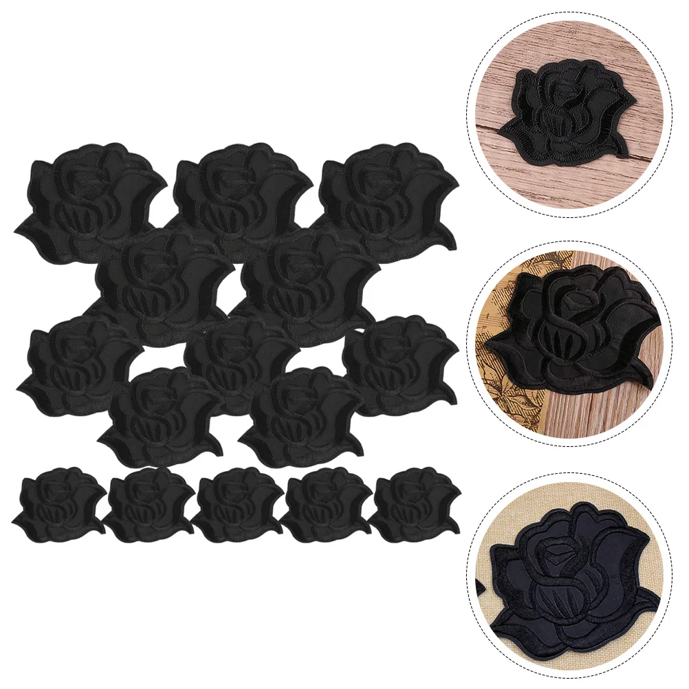 

Patch Applique Patches Flower Embroidery Sew Rose Iron Sticker Sewing Appliques Embroidered Badge Repair Clothes Appliance Hat