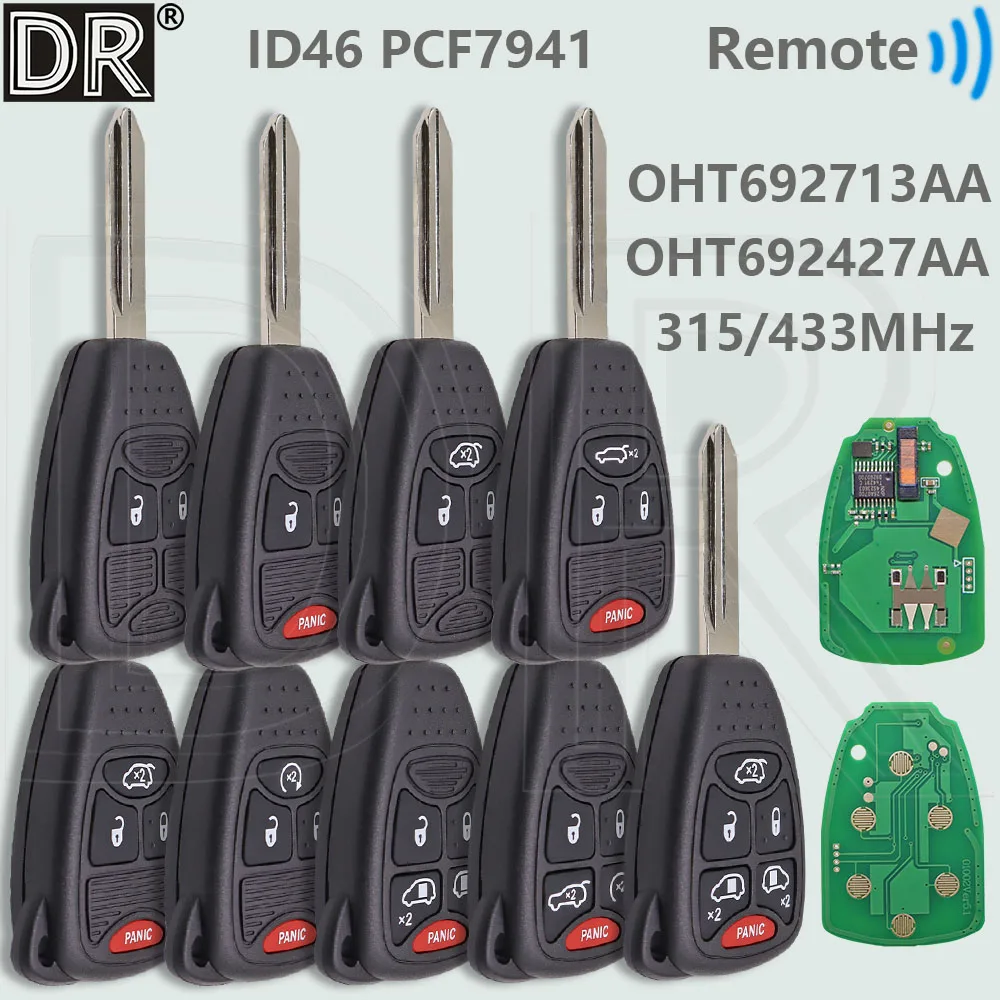 DR OHT ID46 PCF7941 315/433 МГц автомобильный дистанционный ключ для Jeep Grand Cherokee Dodge Chrysler Town