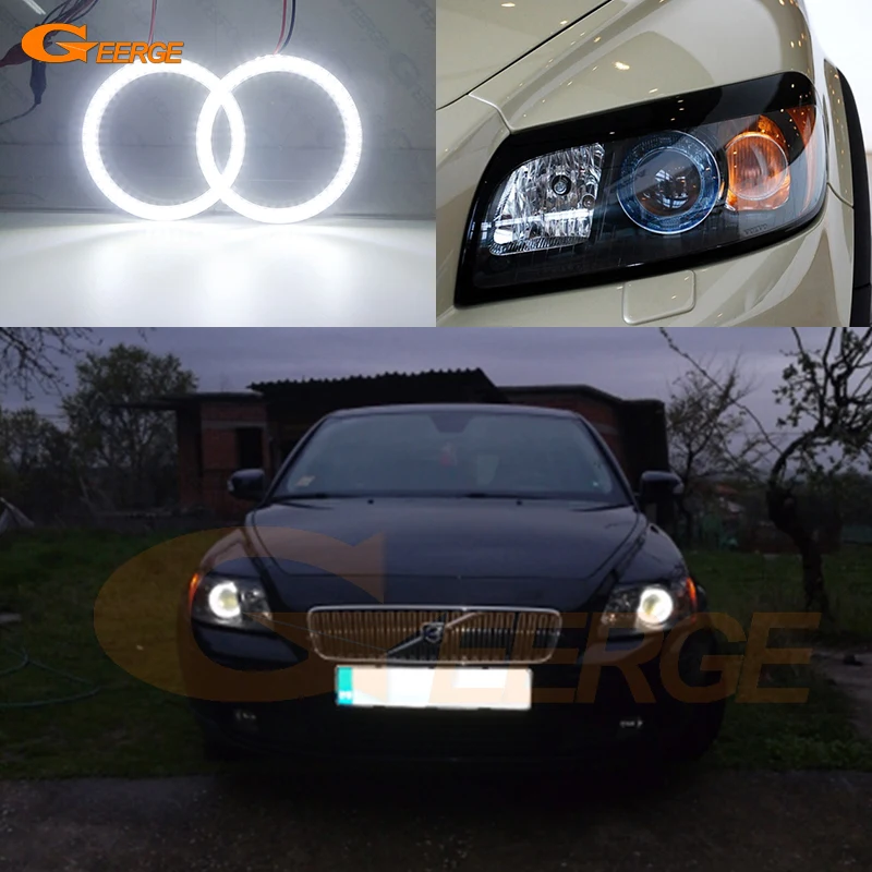 Geerge For Volvo C30 C70 2006 2007 2008 2009 Ultra Bright SMD LED Angel Eyes Halo Rings Kit Day Light Car Accessories