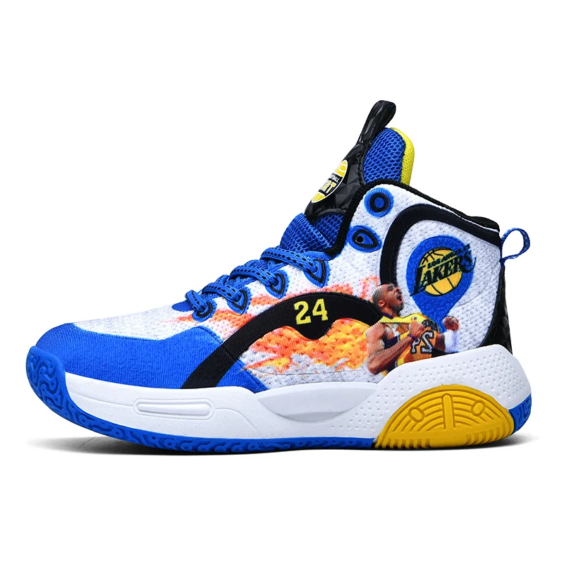

Brand Non-slip Rubber Kids Sneakers Black Boys Basketball Shoes Outdoor Children Sport Shoes Students Basket Trainers Shoes