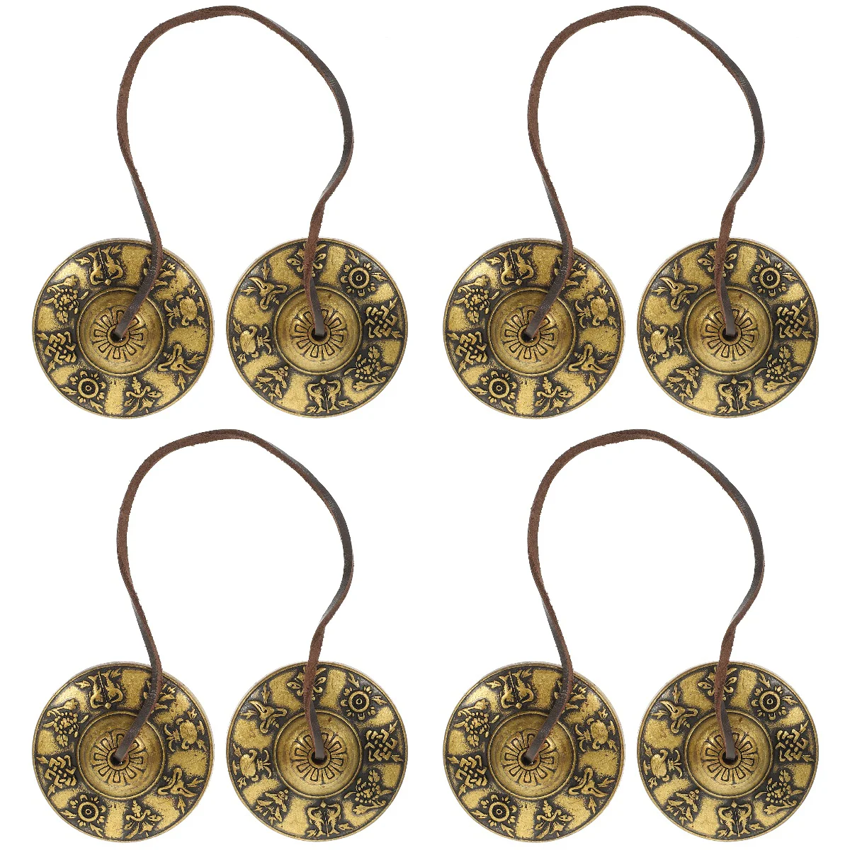 

Медные тарелки, Колокольчик для медитации, йоги, Колокольчик для медитации, тарелка, колокольчик, 4 шт.